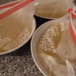 Chicken stock ready for the freezer