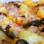 Chicken, sweetcorn, jalapeno and pineapple pizza