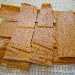 Strips of Peach Fruit Leather