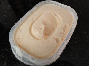 Frozen Homemade Peach Ice Cream 300x225 Frozen Homemade Peach Ice Cream in a Container