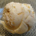 Homemade Peach Ice Cream in a Bowl