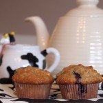 Low fat, healthy blueberry muffins