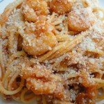 Red Seafood (Clams and Shrimp) Sauce with Spaghetti