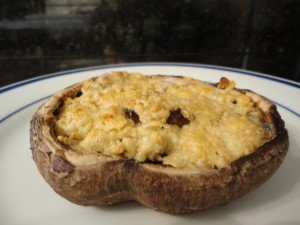 Baked Portabello Mushroom Stuffed with Broiled Blue Cheese #1