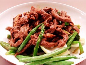 Mongolian Beef with stir-fry vegetables
