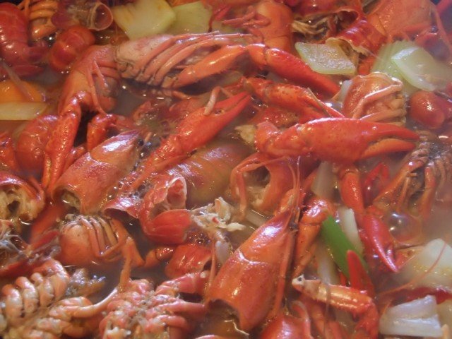 Crawfish Stock cooking