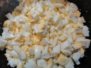 A Bowl of Hand Diced Eggs