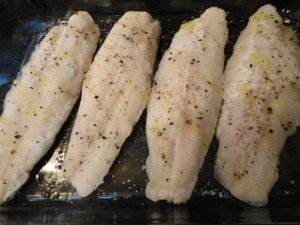Frozen Fish Filets Seasoned with Olive Oil, Salt & Black Pepper