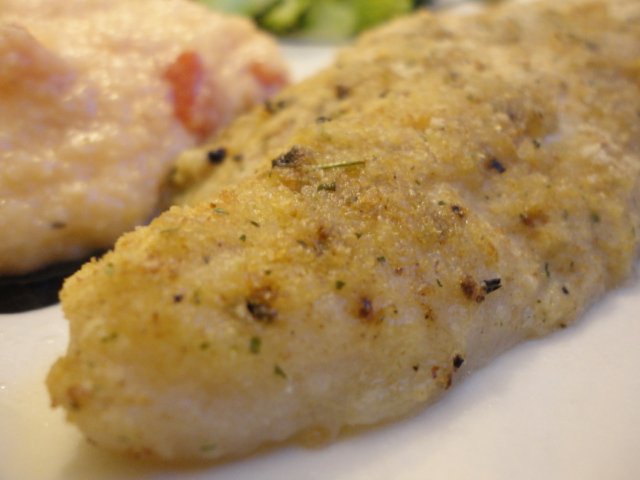 Fish Filet Crusted with Italian Style Bread Crumbs