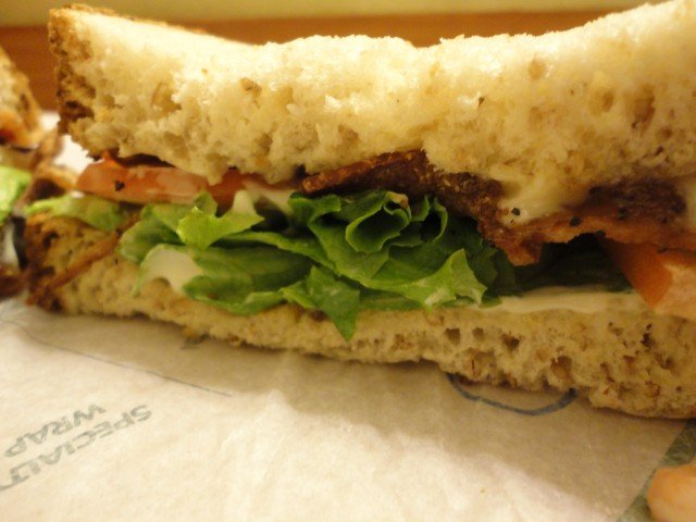 Cross Section of an Arby's BLT Sandwich