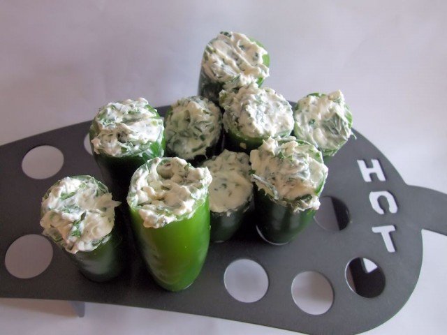 Jalapenos stuffed with cream cheese