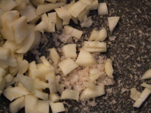 Garlic and rock salt