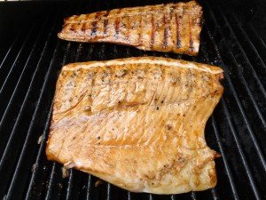 Salmon Fillet Skin Down on the Grill