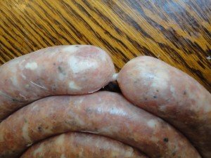 Homemade Sausage Twisted into Links