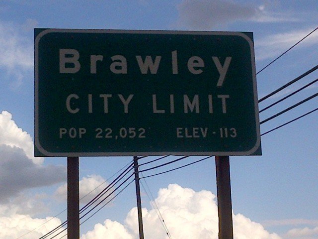 Brawley, CA Road Sign When Entering The Town