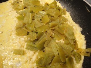 Hatch Chile Omelet Being Prepared