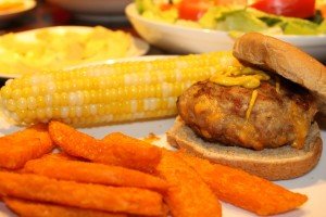 Grilled Turkey Burger served on a Bun