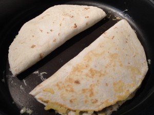 Quesadillas Cooking on the Skillet