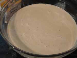 Coffee Ice Cream Batter Ready to be Chilled