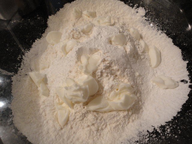 Flour, Baking Powder, Salt and Vegetable Shortening for Homemade Biscuits