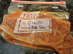 Frozen Red Clam Sauce in a Bag