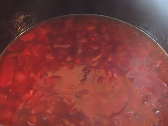 Making beetroot soup