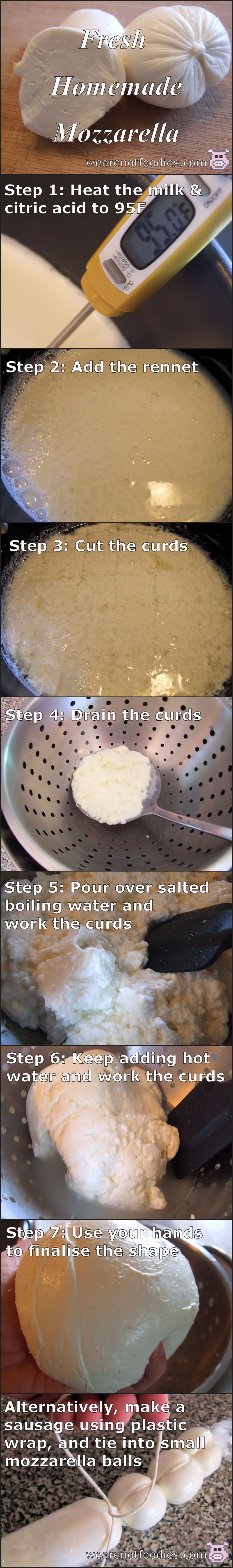 Step by step guide to making homemade mozzarella