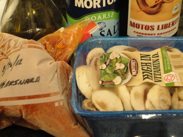 Ingredients for Italian red Sauce and Mushrooms