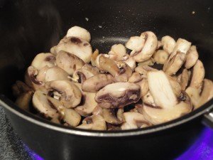 Sauteed Mushrooms in a Pot