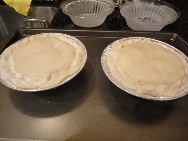 Individual Pot Pies Pulled from the Freezer