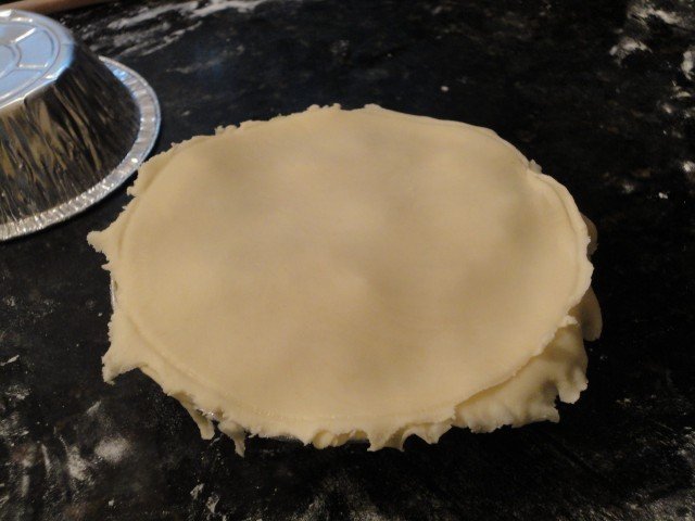 Individual Sized Pot Pie with Top Shell Placed on Top
