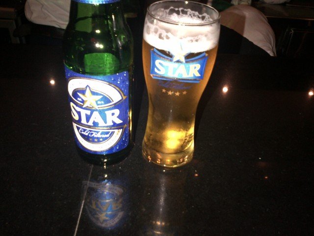 Bottle and Glass of Star Lager Beer